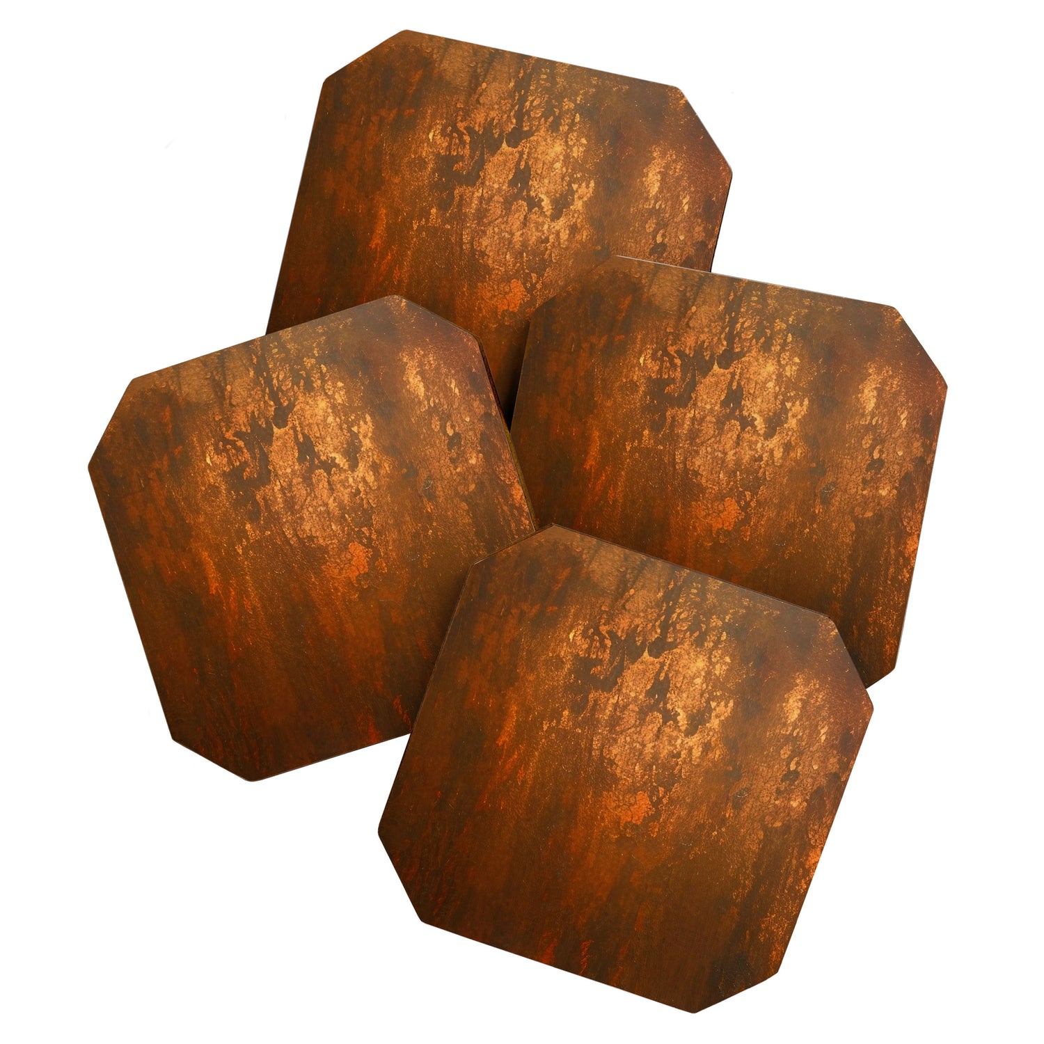 Earthy Rust Copper and Bronze Japandi Art Coaster Gallery Image 1