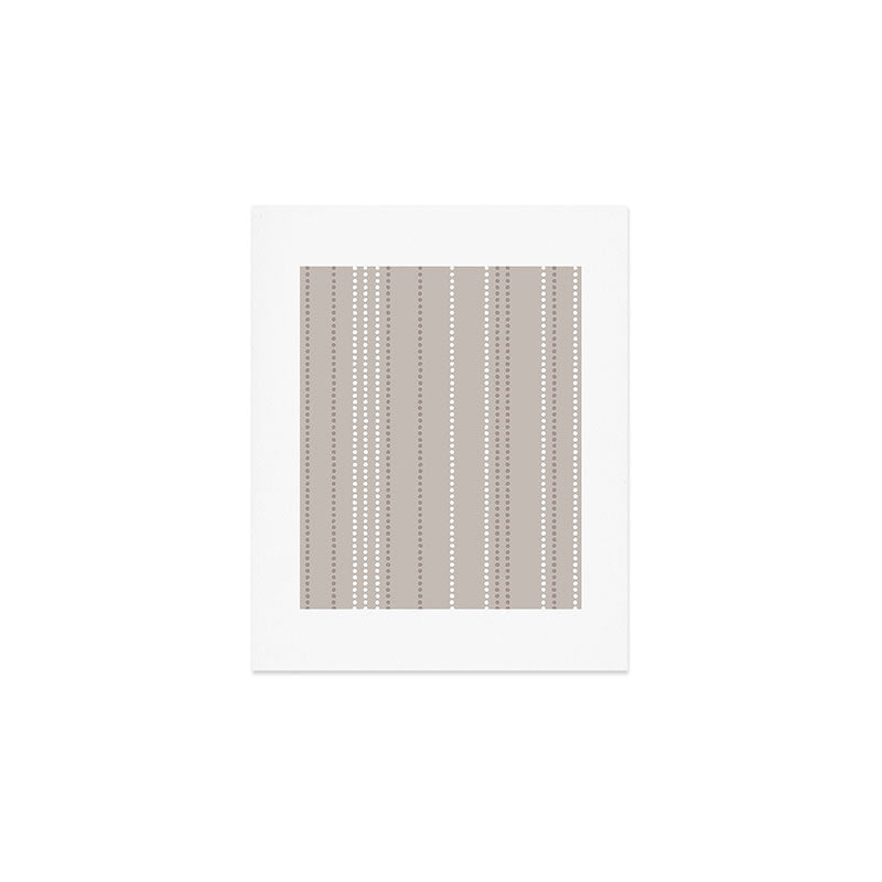 Ethnic Spotted Stripes in Beige Stone  Art Print Gallery Image 1