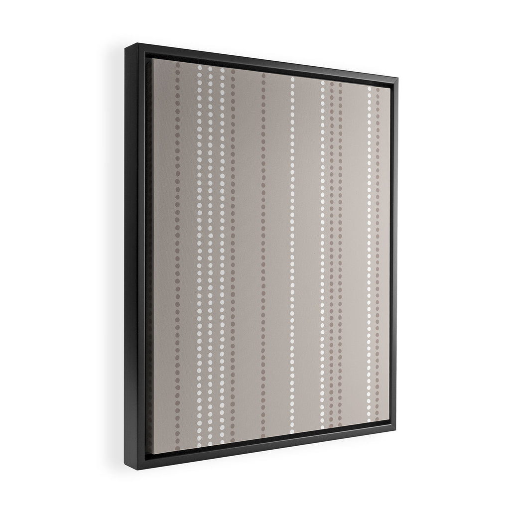 Ethnic Spotted Stripes in Beige Stone  Framed Canvas Print Gallery Image 2