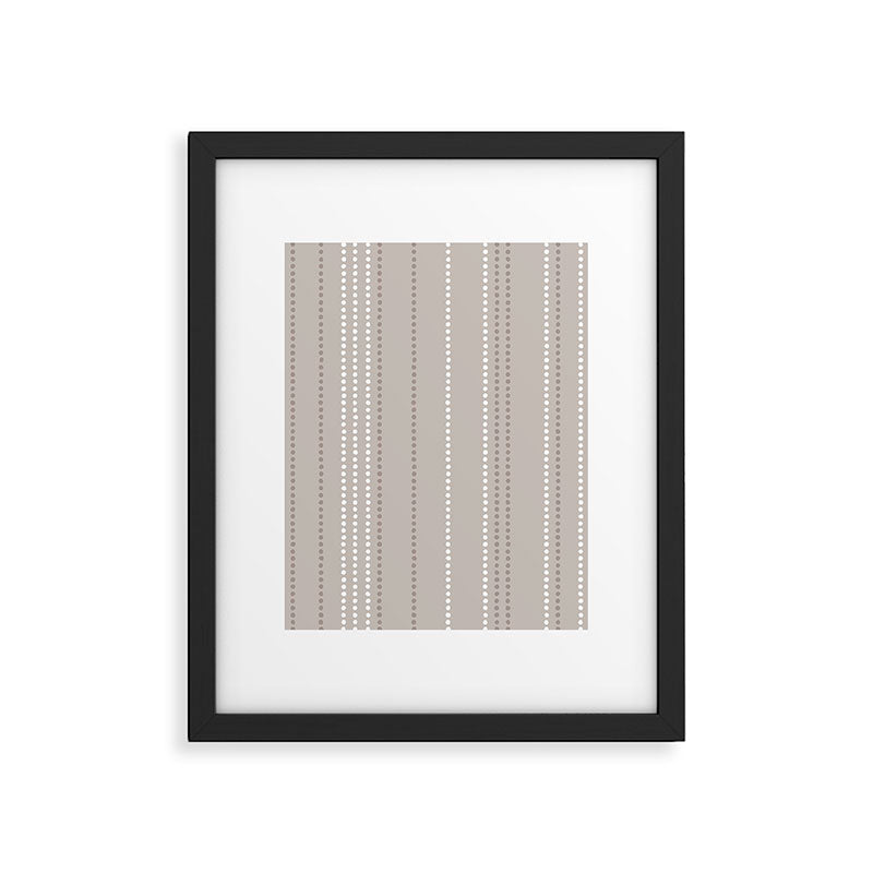 Ethnic Spotted Stripes in Beige Stone  Framed Art Print Gallery Image 6