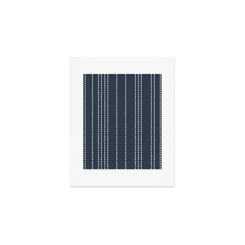 Ethnic Spotted Stripes in Blue Art Print Gallery Image 1