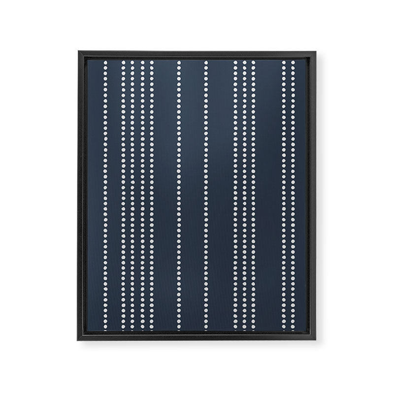 Ethnic Spotted Stripes in Blue Framed Canvas Print Gallery Image 8