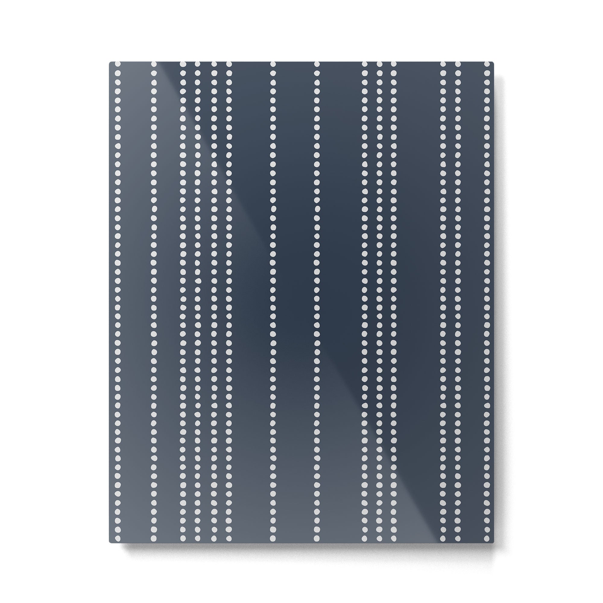 Ethnic Spotted Stripes in Blue Metal Print Gallery Image 6