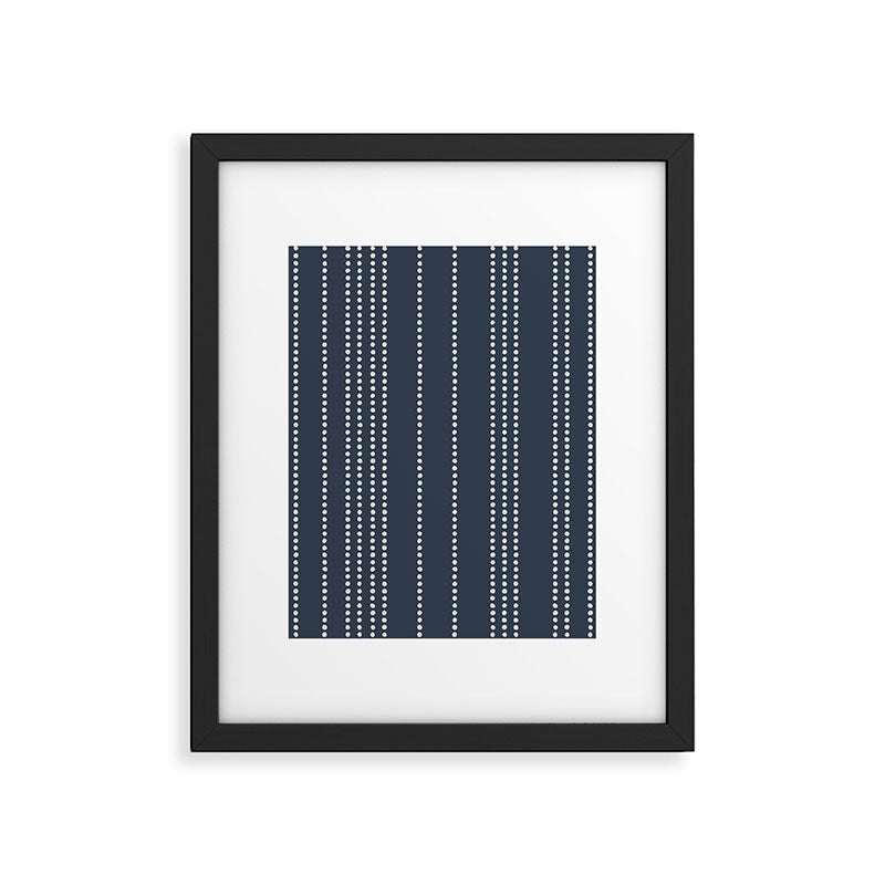 Ethnic Spotted Stripes in Blue Framed Art Print Gallery Image 6