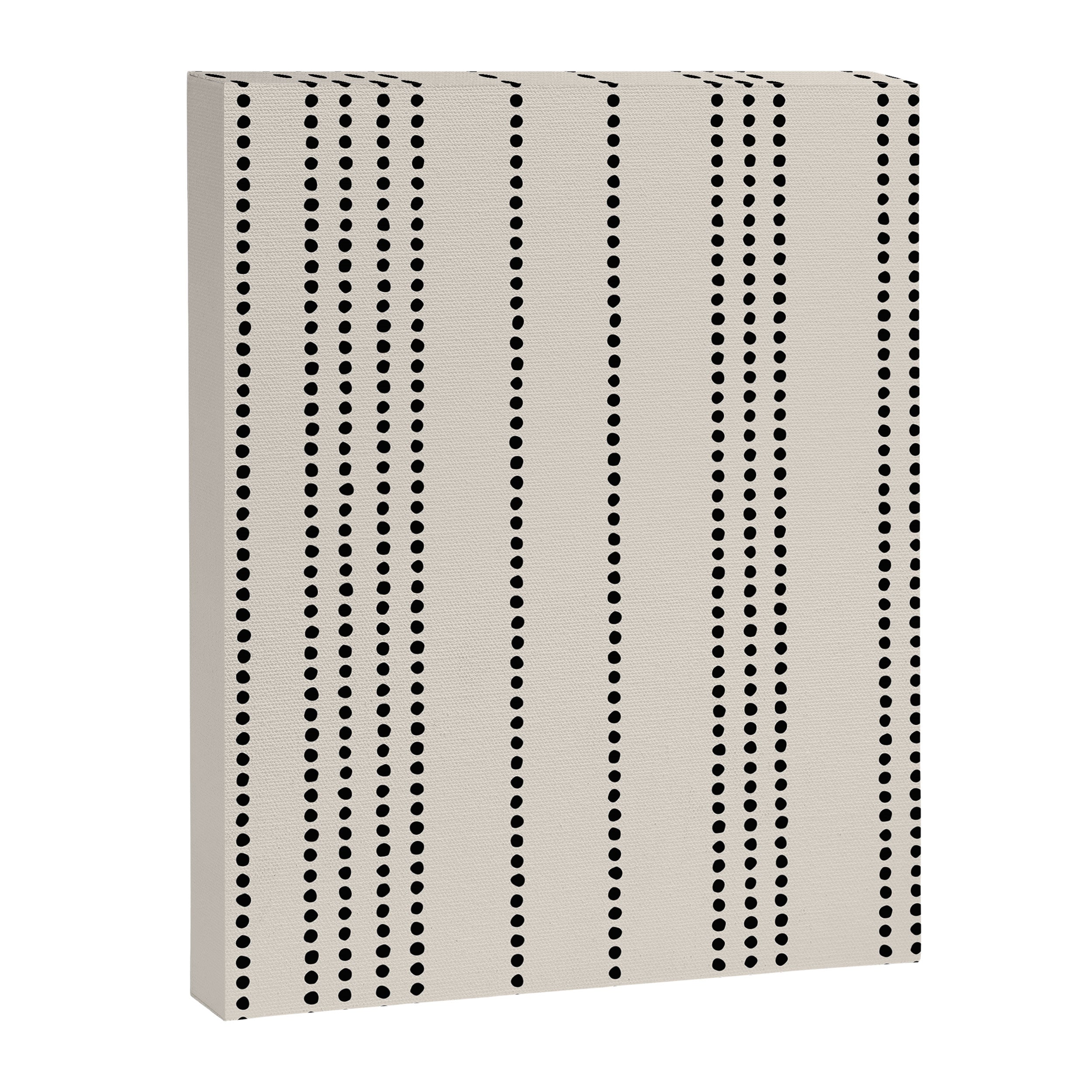 Ethnic Spotted Stripes in Ivory and Black Canvas Print Gallery Image 8