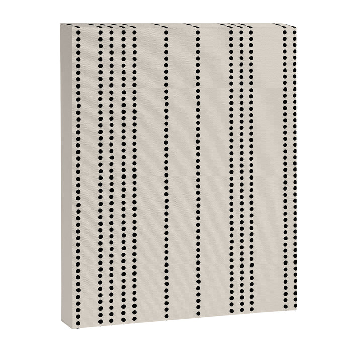 Ethnic Spotted Stripes in Ivory and Black Canvas Print Gallery Image 1