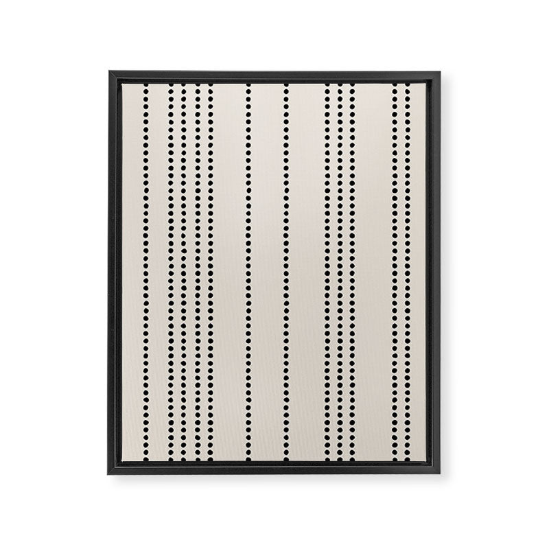 Ethnic Spotted Stripes in Ivory and Black Framed Canvas Print Gallery Image 8