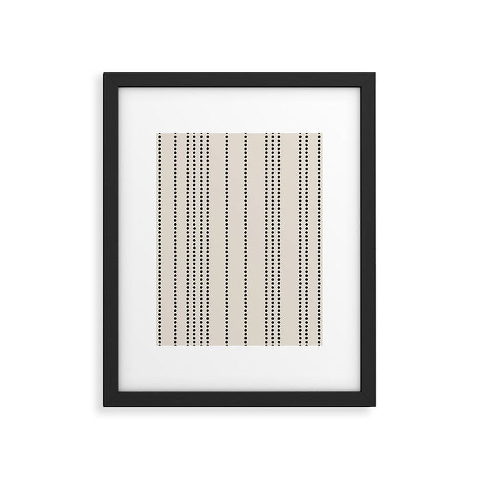 Ethnic Spotted Stripes in Ivory and Black Framed Art Print Gallery Image 1