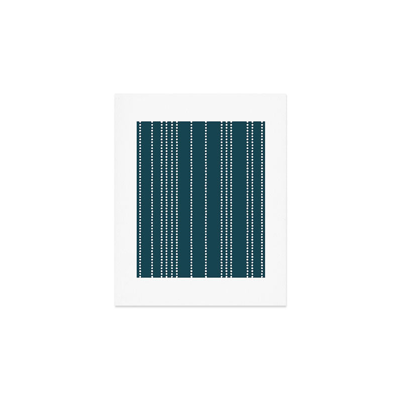 Ethnic Spotted Stripes in Teal Art Print Gallery Image 1