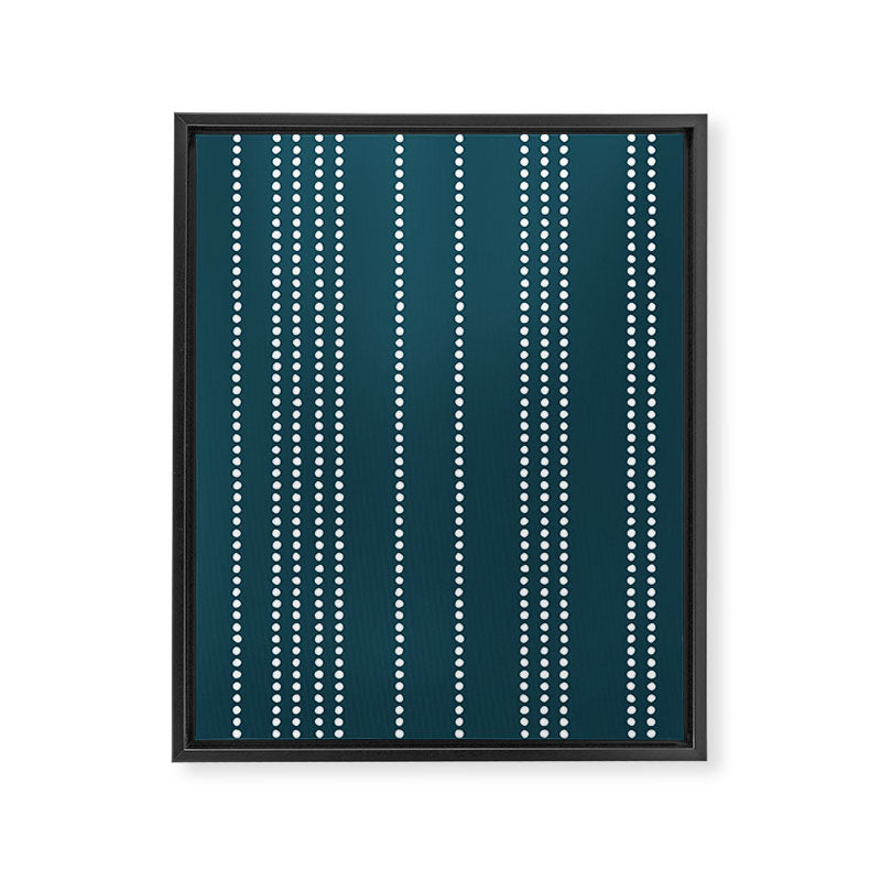 Ethnic Spotted Stripes in Teal Framed Canvas Print Gallery Image 8