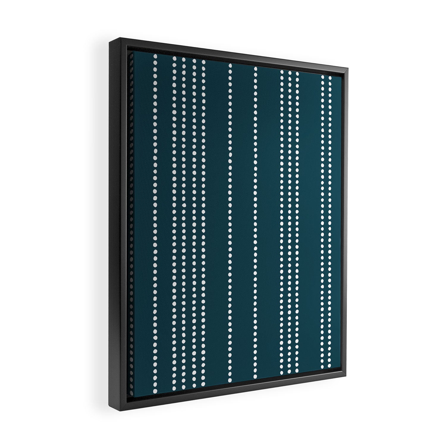 Ethnic Spotted Stripes in Teal Framed Canvas Print Gallery Image 2