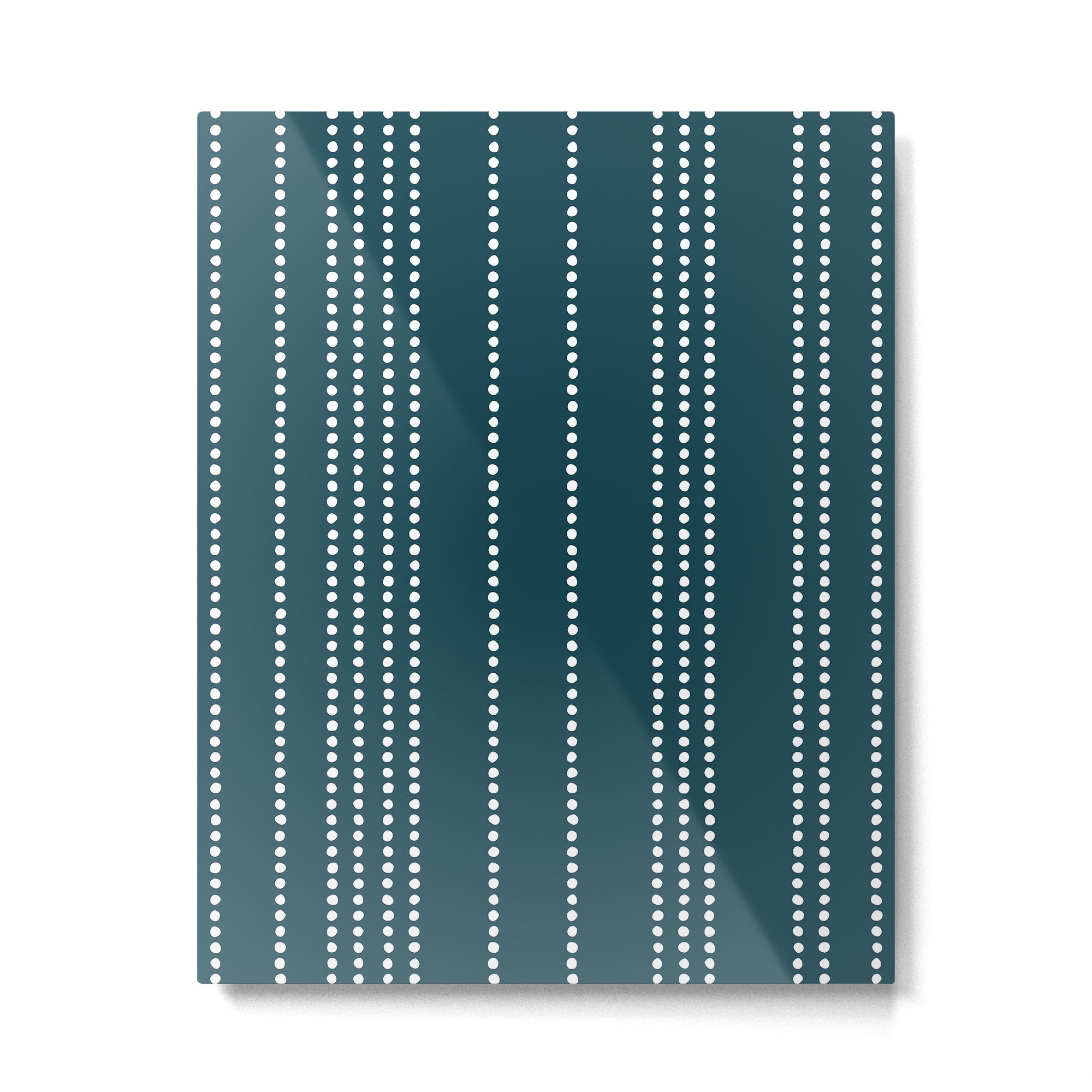 Ethnic Spotted Stripes in Teal Metal Print Gallery Image 6