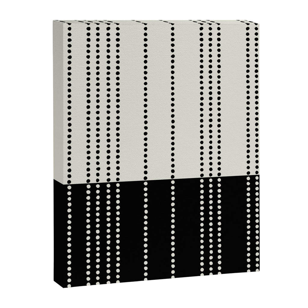 Ethnic Spotted Stripes, Ivory and Black Canvas Print Gallery Image 8