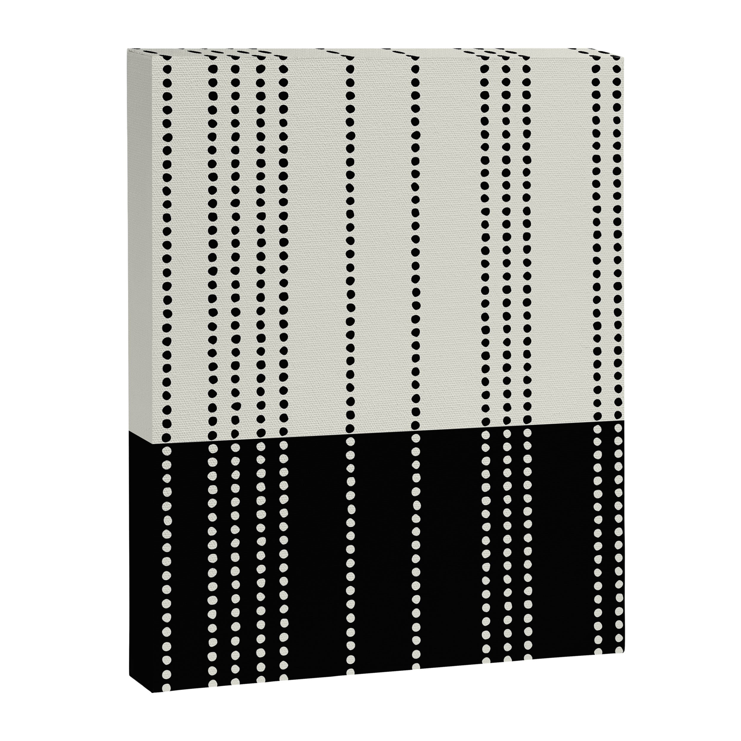 Ethnic Spotted Stripes, Ivory and Black Canvas Print Gallery Image 8