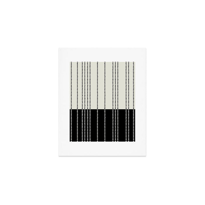 Ethnic Spotted Stripes, Ivory and Black Art Print Gallery Image 1