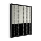 Ethnic Spotted Stripes, Ivory and Black Framed Canvas Print Gallery Image 2