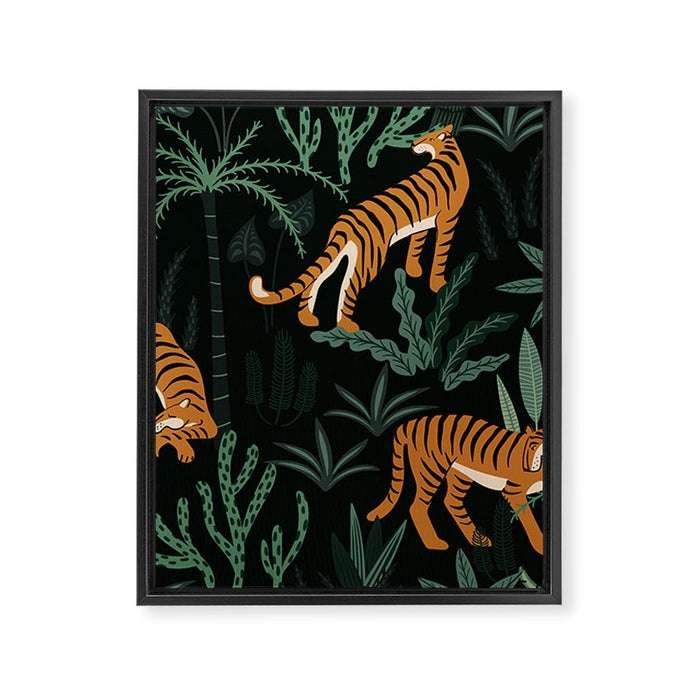 Evening Prowl, Tiger Prints Framed Canvas Print Gallery Image 1
