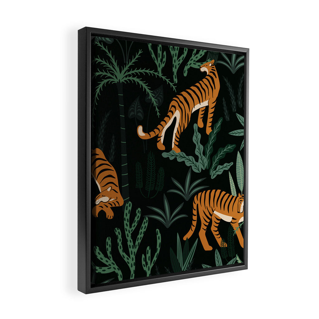 Evening Prowl, Tiger Prints Framed Canvas Print Gallery Image 2