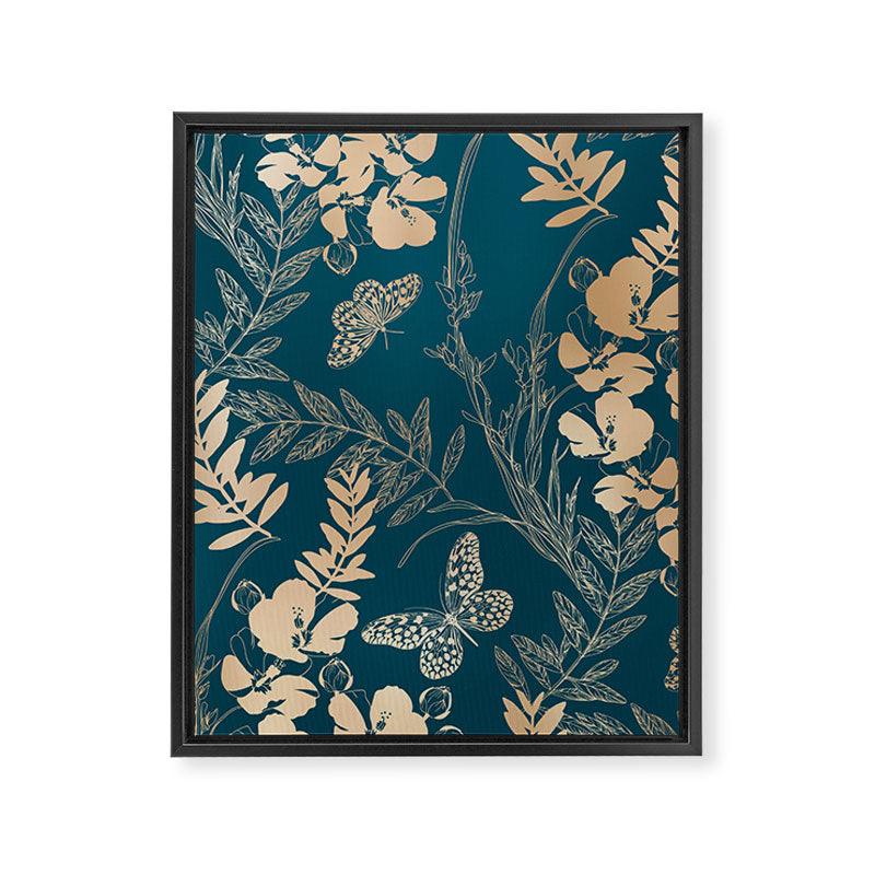 Exotic Florals and Butterflies Framed Canvas Print Gallery Image 8