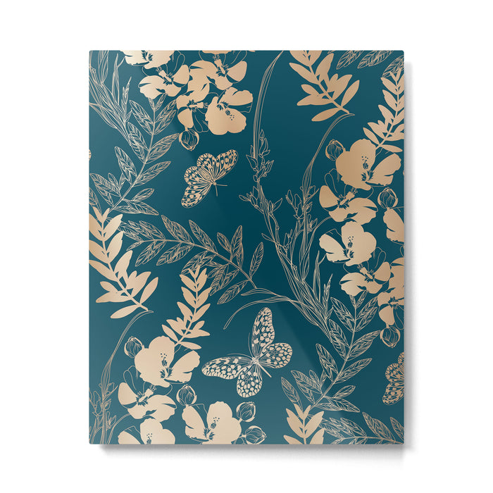 Exotic Florals and Butterflies Metal Print Gallery Image 1