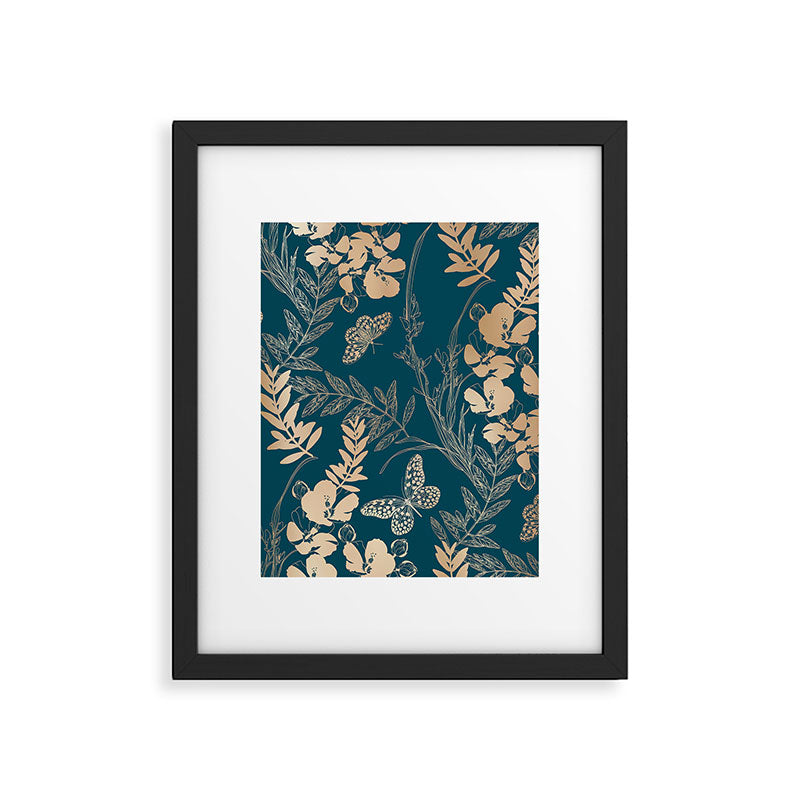Exotic Florals and Butterflies Framed Art Print Gallery Image 6