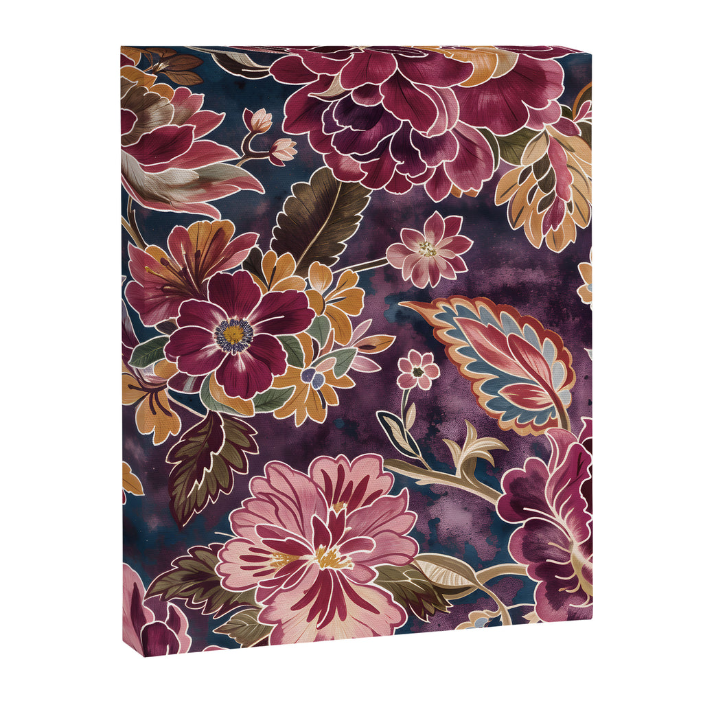 Exotic Plum Bohemian Floral Canvas Print Gallery Image 8