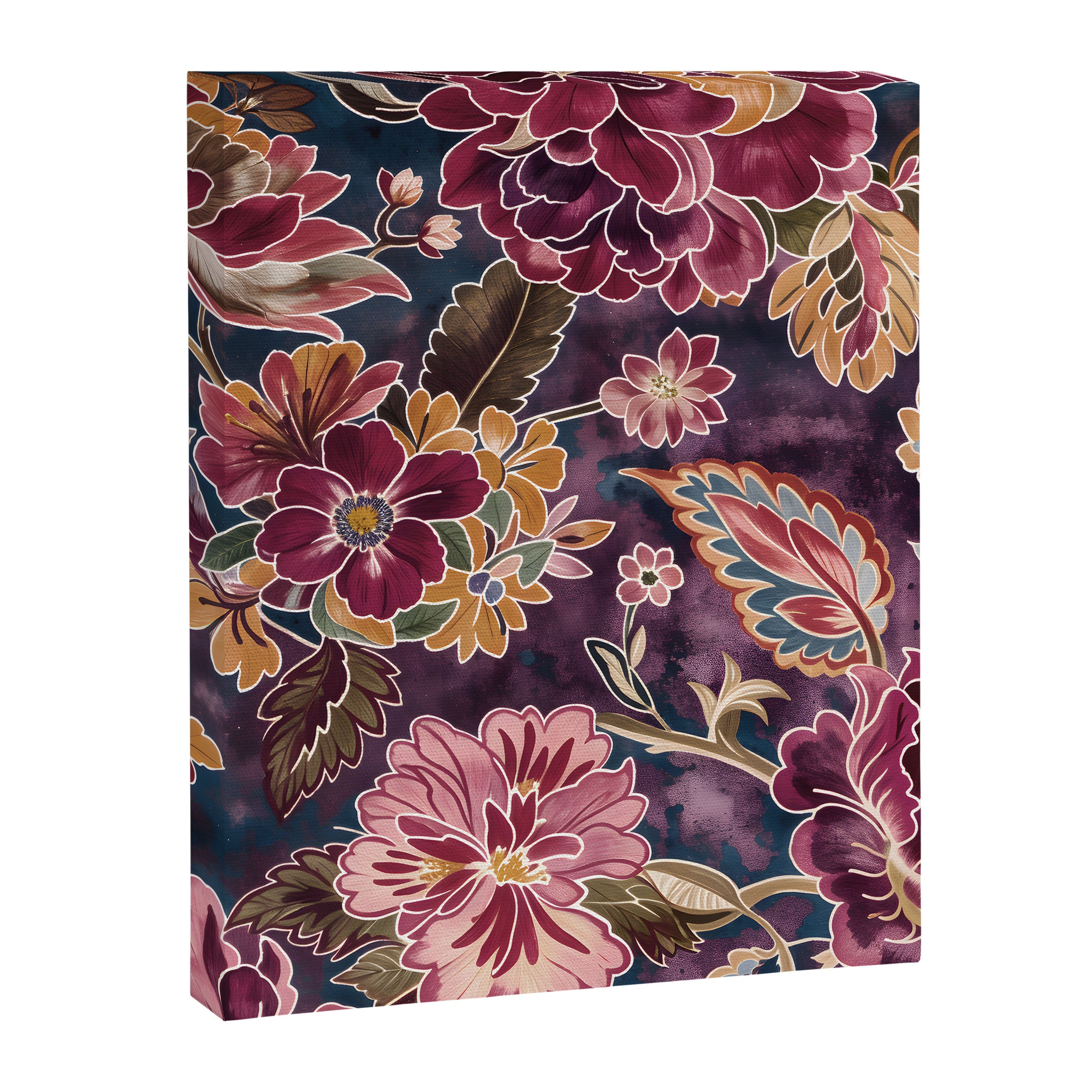 Exotic Plum Bohemian Floral Canvas Print Gallery Image 8