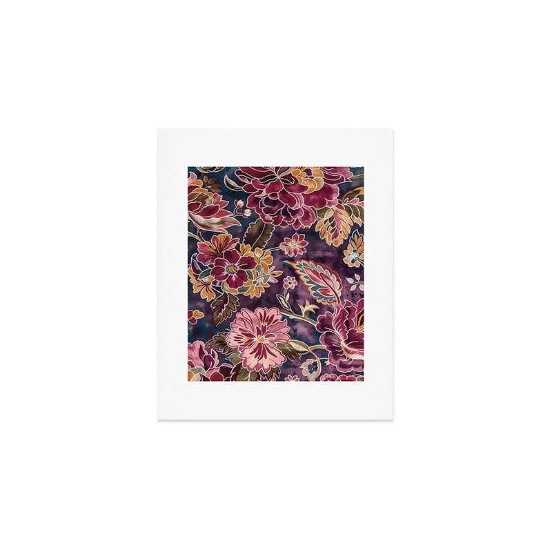 Exotic Plum Bohemian Floral Art Print Gallery Image 1