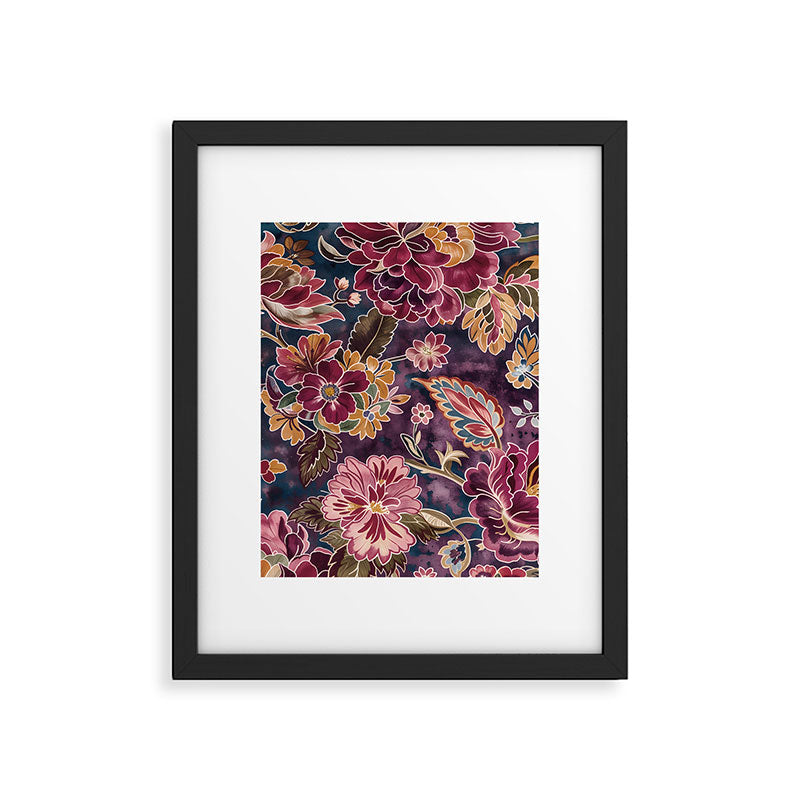 Exotic Plum Bohemian Floral Framed Art Print Gallery Image 6