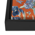 Exotic Wildlife Floral Garden on Orange Framed Canvas Print Gallery Image 3