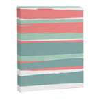 Festive, Abstract, Colorful Stripes, Coral and Teal Green Canvas Print Gallery Image 8