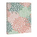 Festive, Abstract Floral Prints, Coral and Green Canvas Print Gallery Image 8