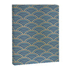 Festive, Art Deco, Wave, Pattern, Blue and Gold Canvas Print Gallery Image 8