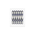 Festive, Boho Art, Geometric, Ikat Pattern, Blue and Gray Art Print Gallery Image 1