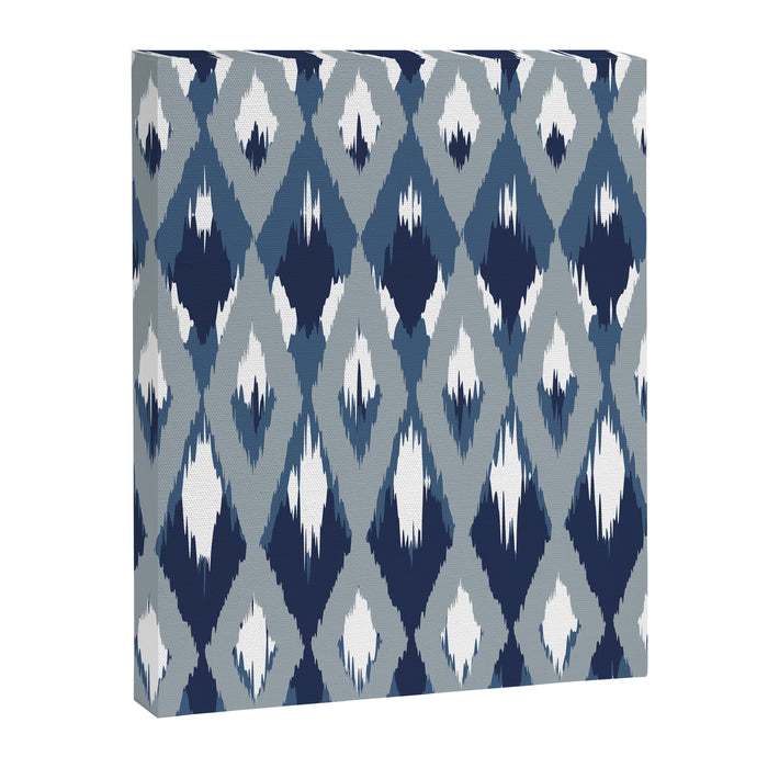 Festive, Boho Art, Geometric, Ikat Pattern, Blue Canvas Print Gallery Image 1