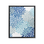Festive, Floral Pattern, Blue and Gray, Floral Prints Framed Canvas Print Gallery Image 8