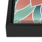 Festive, Floral Prints, Art Designs, Coral, Teal and Green Framed Canvas Print Gallery Image 3
