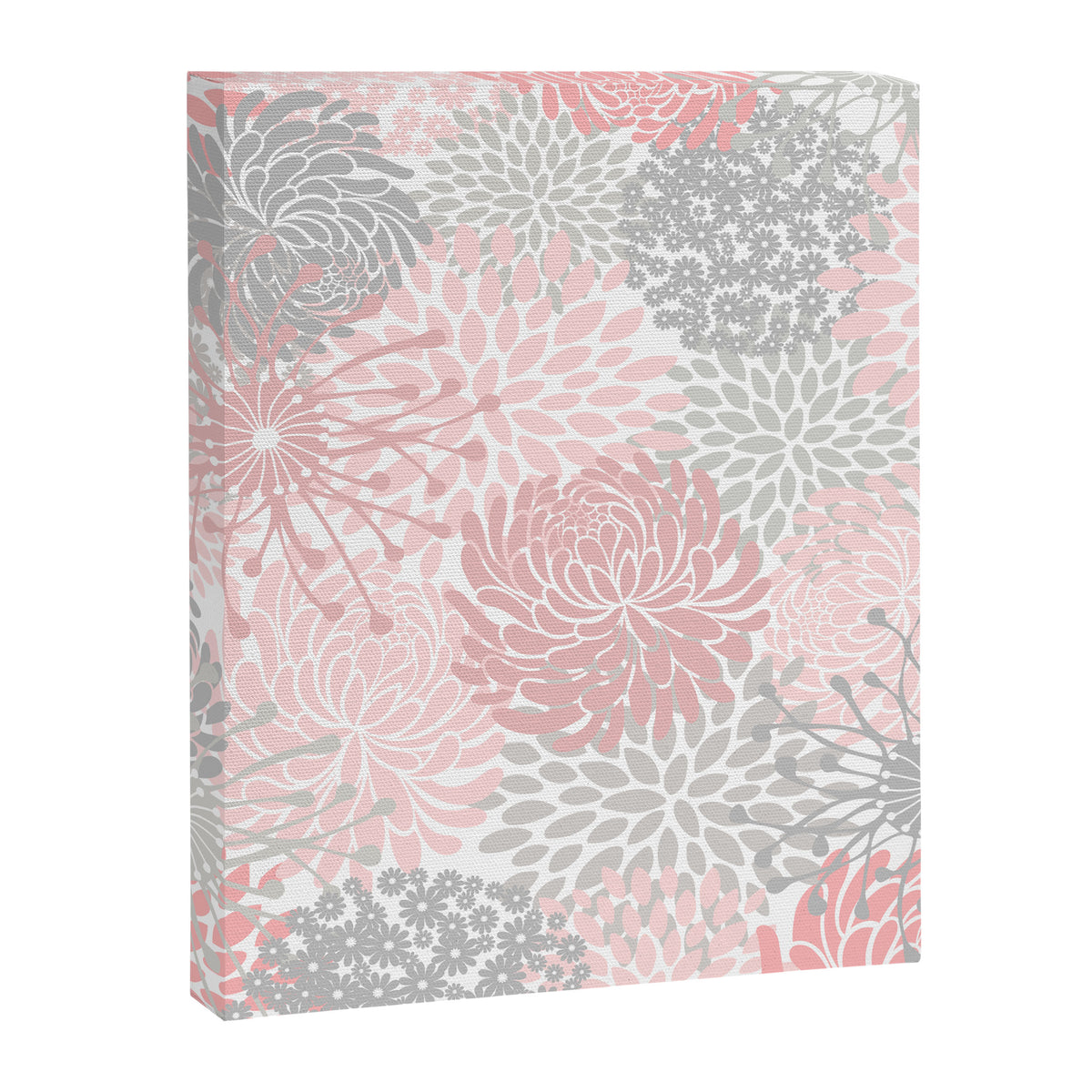 Festive, Floral Prints, Bloom Mix, Pink and Gray Canvas Print Gallery Image 8