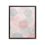 Festive, Floral Prints, Bloom Mix, Pink and Gray Framed Canvas Print Gallery Image 8