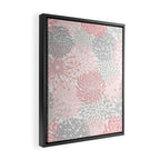 Festive, Floral Prints, Bloom Mix, Pink and Gray Framed Canvas Print Gallery Image 2