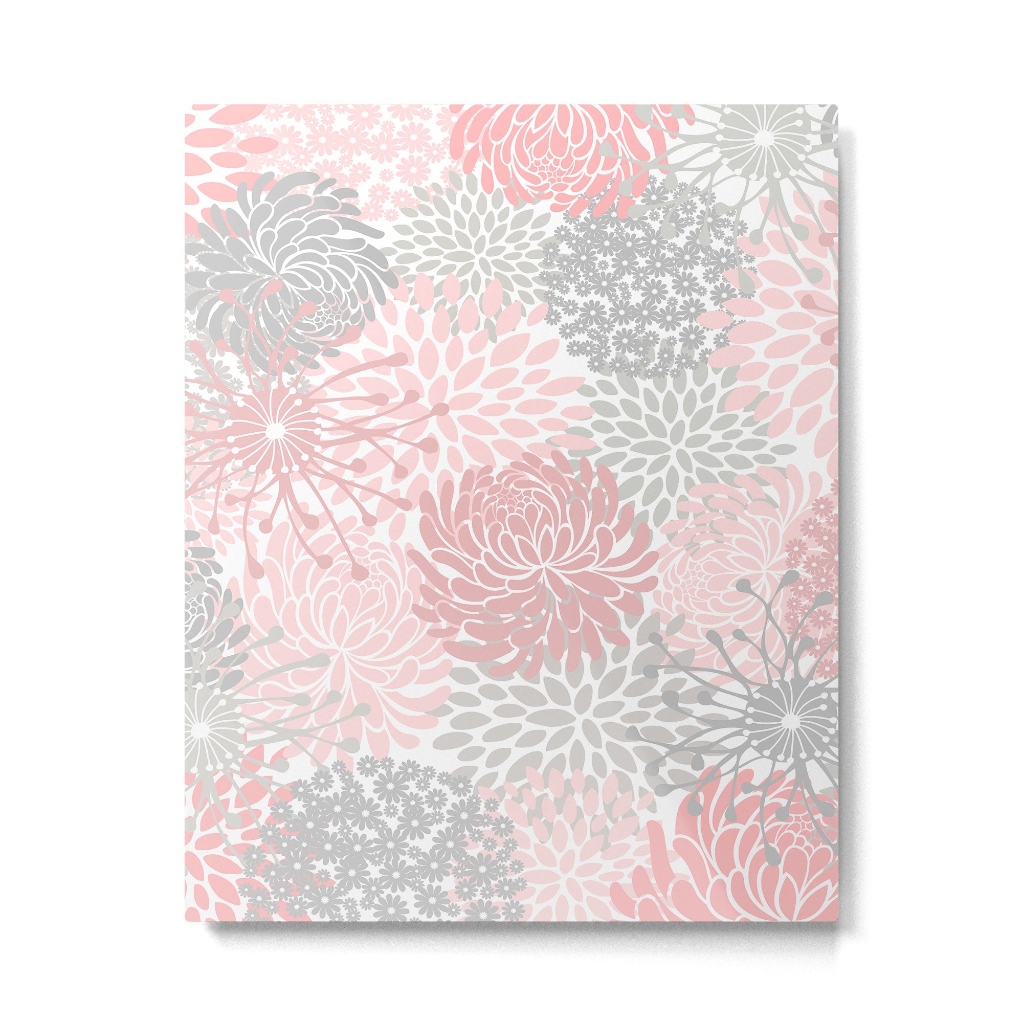 Festive, Floral Prints, Bloom Mix, Pink and Gray Metal Print Gallery Image 6