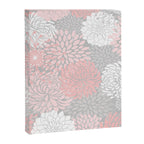 Festive, Floral Prints, Bloom Mix, White and Pink on Grey Canvas Print Gallery Image 8