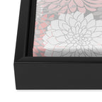 Festive, Floral Prints, Bloom Mix, White and Pink on Grey Framed Canvas Print Gallery Image 3