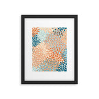 Festive, Floral Prints, Blooms, Orange, Teal Framed Art Print Gallery Image 6