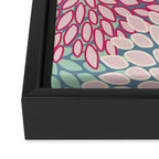 Festive, Floral Prints, Bright Pink, Teal and Green Framed Canvas Print Gallery Image 3