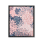 Festive, Floral Prints, Pink and Navy Blue Framed Canvas Print Gallery Image 8