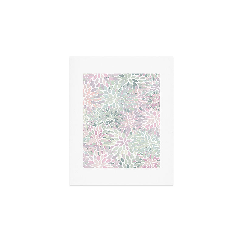 Festive, Floral Prints, Pink and Green, Modern Print Art Art Print Gallery Image 1