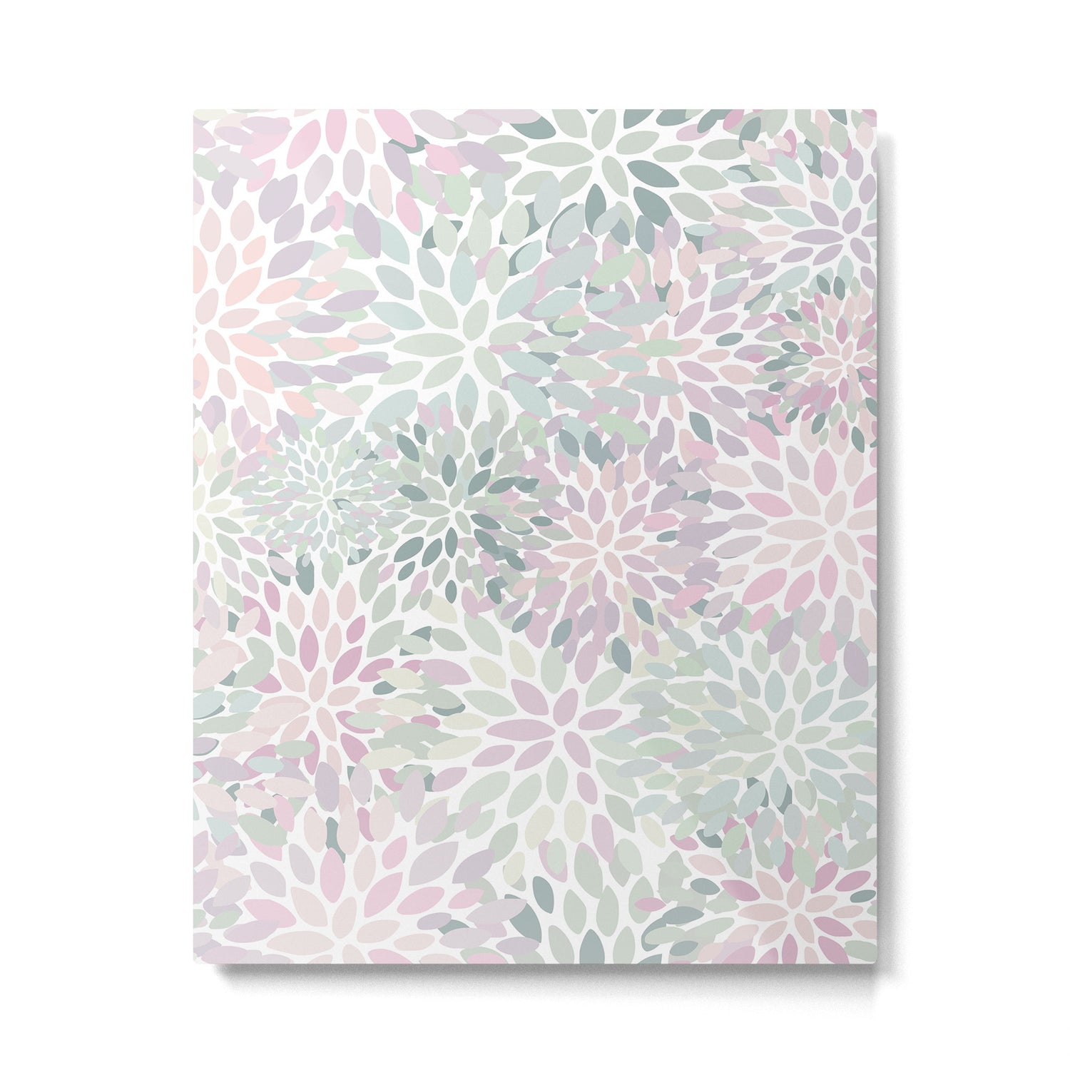 Festive, Floral Prints, Pink and Green, Modern Print Art Metal Print Gallery Image 6
