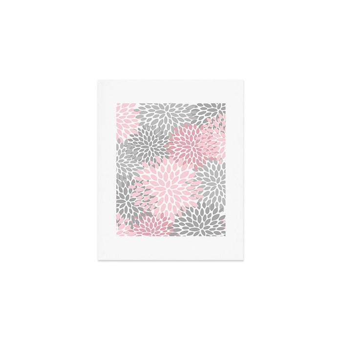 Festive, Floral Prints, Pink, Gray, White Art Print Gallery Image 1