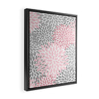Festive, Floral Prints, Pink, Gray, White Framed Canvas Print Gallery Image 2